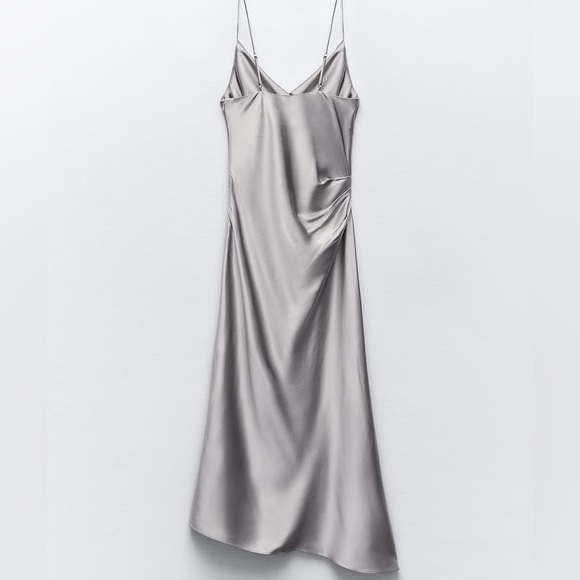 Zara Satin Effect Midi Dress - Picture 10 of 11